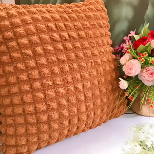 2Pcs/set of 18 * 18inc sofa pillowcases using bubble technology to stretch soft square pillowcases solid color
