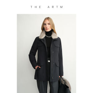 Elegant Waterfowl Down Long Coat With Mink Fur Collar