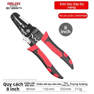 DELIXI Electric Kìm Điện Đa Năng 9-trong-1 Dụng Cụ Cắt Dây Điện Chuyên Dụng Cho Thợ Điện Cắt Dây Tuốt Dây Kéo Dây Kẹp Dây 1.4mm