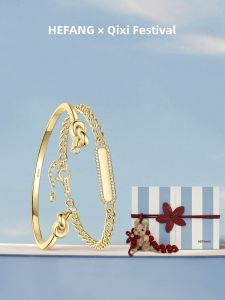 HEFANG Jewelry | Lucky Medal Textured Pendant Bracelet Couples Customizable Versatile