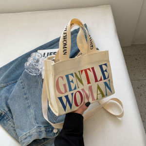 GStar Gentlewoman Small Printing Letter Canvas Bag Fashion Casual Handbag Portable Crossbody Bag Print Messenger Bag for Women