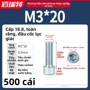 BAIRUITE | Ốc Vít Đầu Lục Giác Mũ Trụ Kẽm Xanh Trắng Độ Bền 8.8