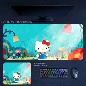 Sanrio | Tấm Lót Chuột Bằng Da Dòng Hello Kitty - Kích Thước Lớn Chống Trượt Độ Chính Xác Cao Cạnh Được Khóa Dễ Thương Cao Cấp In Hình Dùng Cho Máy Tính Để Bàn