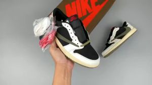 [Sale Auth] Giày JD1 Low Travis Scott Olive x Sneaker JD1 Thể Thao - Tặng Tất Vớ [Running Shoes]