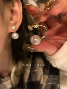 Shop Owner Super Push! Pearl Stud Earrings Fall and Winter Fancy Internet Influencer Earrings 2024 Best Selling Eardrops Red Earrings Women