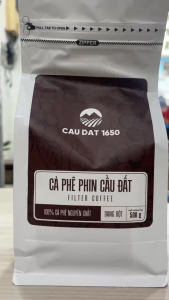 Date 03/28 Cà phê Phin Bột Cầu Đất Túi 500gr