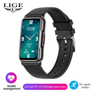 LIGE Pedometer Bluetooth Call Smart Watch Music Fitness Sports Bracelet Blood Oxygen Sleep Monitor 1.47-inch Smartwatch Lady