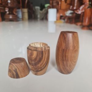 Hộp đựng tăm Lọ đựng tăm gỗ gụ gỗ gõ bông lau tự nhiên.