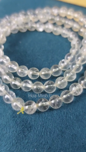 Vòng tay kiểu quấn 3 đá Thạch Anh Vàng chanh Lemon Quartz tự nhiên size hạt 6.7 li phong thủy mệnh Thổ Kim | Hoa Minh Gem