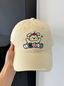 Cute Little Dog Duckbill Cap Womens Spring Summer Sun Protection Versatile Face Slimming Couple Soft Top Baseball Cap Trendy