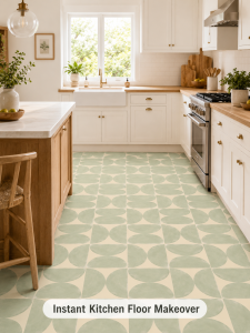 12PCS Scandinavian Geometric Pattern Floor Stickers Thickened Hard Pieces Faux Tile Stickers Strong Adhesion for Cement Walls.