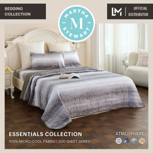 MARTHA STEWART ESSENTIALS MICRO-COOL BEDDING - MIKA WHITE