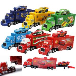 Takara Tomy | Pixar Cars 3 Toy Car 1:55 Lightning Mcqueen Mack Uncle Truck Rescue Collection Alloy Model Container Truck Car Inertia Toy Gift