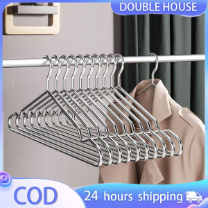 LUMINSTOW 10PCS/lot Hanger Non-Slip Stainless Steel Drying Hanger Hook Hanger Coat Hanger Strong load Space-saving