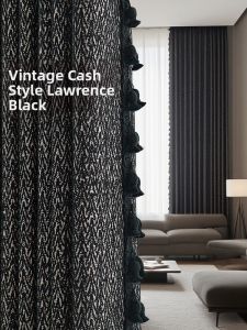 Luxury Italian-style Black Chenille Light-blocking Curtains