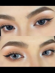 Eyeshare Produk baru Softlens MELBOURNE Seri Hitam Lensa Kontak 1 Pasang Doll Eyes 14.2mm Lensa Kontak Coklat Abu-abu X2