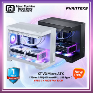 PHANTEK XT V3 MATX Cooling Gaming PC Casing (with Type C and 3 x DRGB Fan)