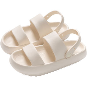 Dép quai hậu nữ sandal nữ đế cao 3cm màu trơn trắng đen hồng dễ thương QN-08 – MayTo