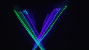 Disco Party Laser Full Color Double Hole Scanning Line Laser Light Home KTV Bar Stage Light (Voice Activated + DMX)
