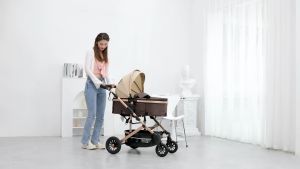 KAPOK (Belecoo) 3-in-1 foldable baby stroller reversible European style stroller comes with 8 gifts