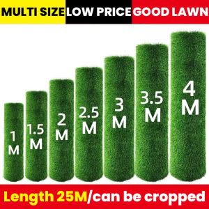 (1M-4M) 25MM DIY Artificial Grass Carpet Premium Lawn length 25M Simulation Garden Floor Decor Outdoor