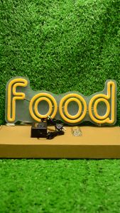 ป้ายไฟLED ป้ายไฟนีออน ป้ายไฟอะคริลิค ป้ายไฟหน้าร้าน " ป้ายไฟ FOOD" แบบเสียบปลั๊กไฟ ป้ายไฟตกเเต่งร้าน