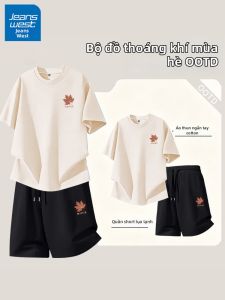 Jeanswest | Bộ Áo Thun và Quần Short Nam Mùa Hè Bông Nhanh Khô