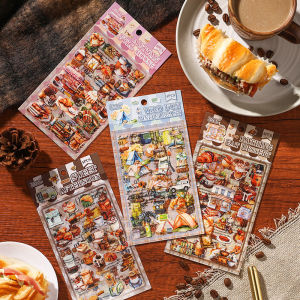 Delicious Dessert PET Stickers for Diary Decoration High-End Feeling Journal Sticker Book Sweet Treats Healing Series