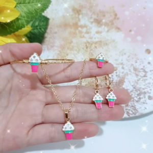 SET KALUNG ANAK 4 IN 1 MOTIF KARTUN PERHIASAN IMPORT ANTI ALERGI/KSET-4148/KSET-4110
