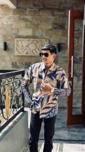 KEMEJA PREMIUM HADYAN BIRU BATIK FLORIST