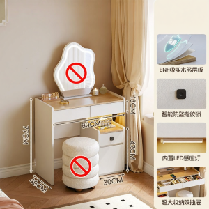 HETU | Bàn Trang Điểm Có Thể Giấu Được với Tích Hợp Kệ Lưu Trữ và Bàn Phấn