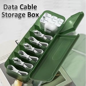 7Grids Data Cable Management Storage Box Charger Power Earphone Cord Cable Organizers Electronics Accessories Large Capacity Box for Office Home Desk Supplies