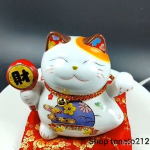 MÈO THẦN TÀI MÈO MAY MẮN MANEKI NEKO HF21016 CAO 14CM
