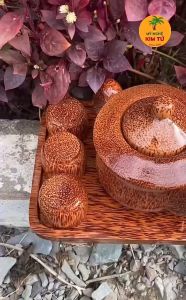 Bộ Khay Trà Gỗ Dừa Mẫu Chữ Nhật Nhỏ Phù Hợp Trà Đạo Trang Trí Bàn Trà Thiết Kế Sang Trọng Dùng Biếu Tặng - KIM TỨ