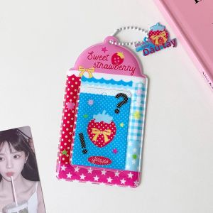 Hộp Đựng Ảnh Hình Cỏ Bốn Lá Hoạt Hình Kpop Bằng PVC 3 Inch Móc Khóa Hình Idol Nữ Dễ Thương Túi Đựng Ảnh Trang Trí