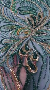 African Beaded Lace Fabric 2026 High-Quality Nigerian Tulle Mesh Sequined Lace Fabric Suitable for Sewing Womens Garments