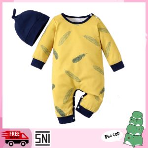 Sleepsuit Plus TOPI / Set Jumper bayi plus topi / Jumper panjang gratis topi