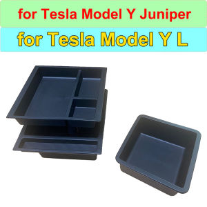 for Tesla Model Y L 2026 Accessories Center Console Storage Box Armrest Box Organizer Tray ModelY Juniper 2025 TPE Central Box