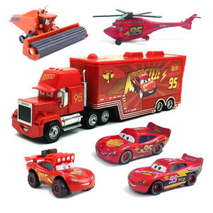 Takara Tomy | Pixar Cars Lightning McQueen Big Foot Car Harvester Airplane Container Truck Metal Die Casting Model Car Toys Childrens Gifts