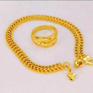 Abee Acc-1627 Satu set gelang kelabang dan cicin melingkar titanium anti karat