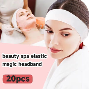 【Charming women】20/5 PCS Disposable Spa Facial Headbands Elastic Headband Wrap Adjustable Magic Tape Stretch Non-Woven Hair Band Beauty Tools