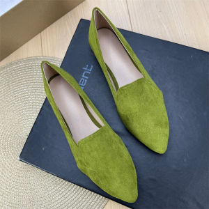 Casual Flat Bottom Womens Shoes Spring New Style Soft Bottom Slip-On Bean Bean Shoes Versatile French Style Pointed Toe Flats