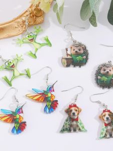 Traditional Dionysia Carnival Earrings Womens Unique Fashionable Acrylic Animal Shaped Ear Studs Fresh out Handmade Jewelry