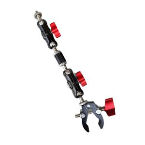Camera Metal Super Clamp with Double Ball Head Magic Arm for DSLR Monitor Light Mic Gopro Phone Mount Photography Accessories