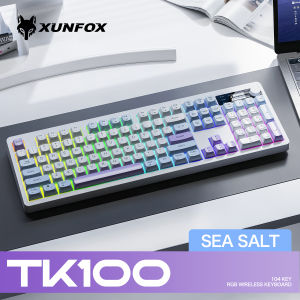 Xunfox TK100 Bluetooth wireless dual-mode keyboard desktop laptop office E-Sports gaming RGB light effect charging robot feel