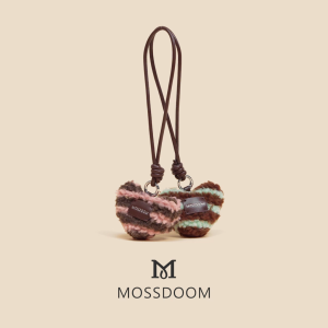 MOSSDOOM Maris Charm Heart Plush Charm Cute Fuzzy Bag Keychain Fluffy Keyring for bag Gift 4 Colors