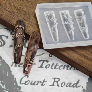 1 Piece of Waste Earth Style Three-Dimensional Snake Bone Nail Art Mold Carved Silicone Mold Nail DIY Decoration Tool