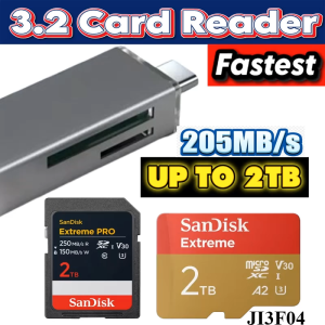 Local ReadyStock USB-C 2 in 1 Card Reader Up to 205MB/s Transfer Speed Supports SD and microSD Cards
