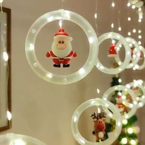 Christmas Window Lights Warm White Christmas String Lights Hanging Xmas Tree Home Garden Decorations - Keimav