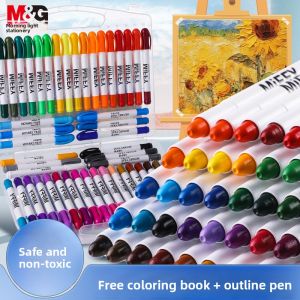 M&G | Safe & Water-Soluble Rotating Colorful Wax Crayons 24 Colors